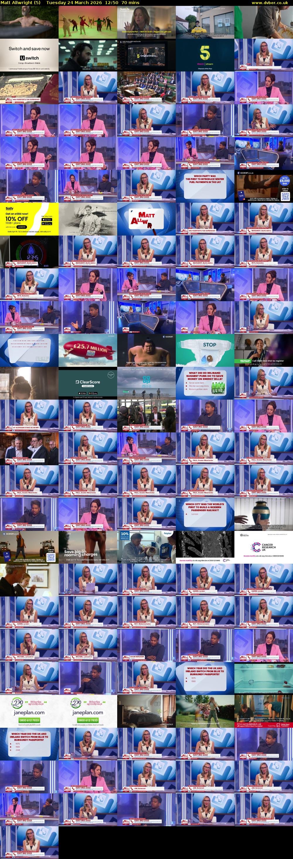 Matt Allwright (5) Tuesday 24 March 2026 12:50 - 14:00