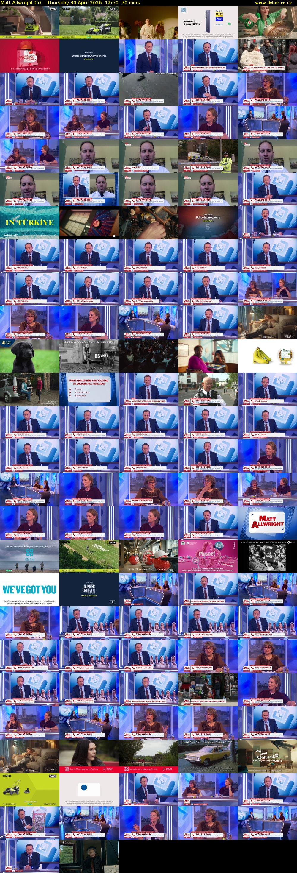 Matt Allwright (5) Thursday 30 April 2026 12:50 - 14:00