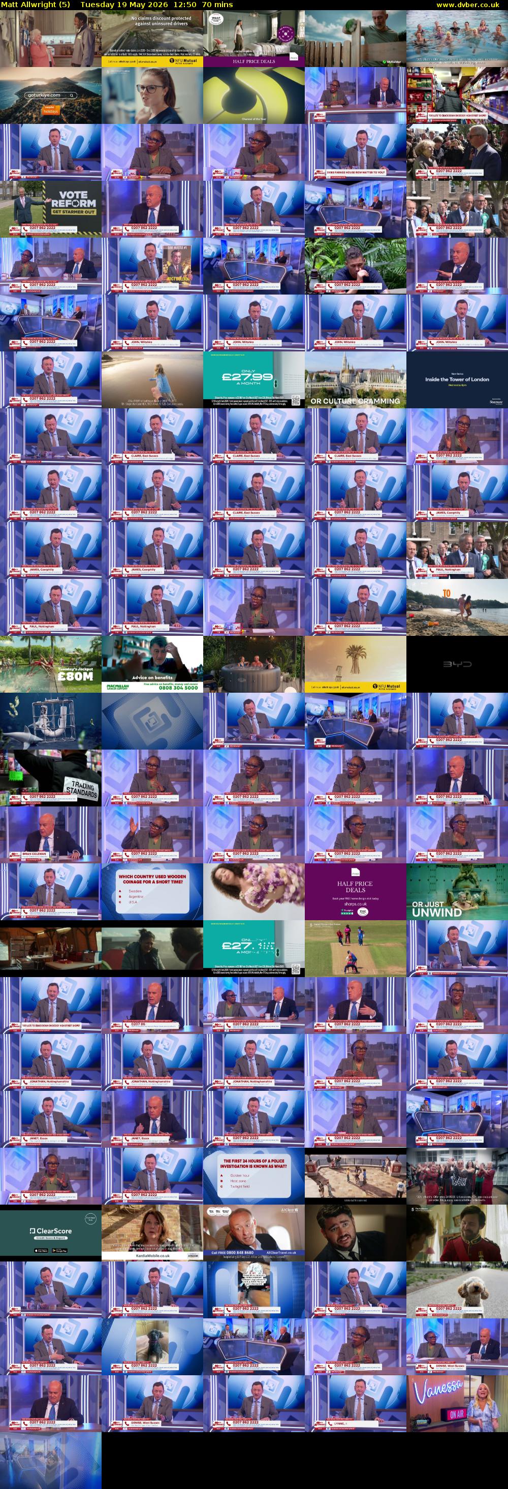 Matt Allwright (5) Tuesday 19 May 2026 12:50 - 14:00