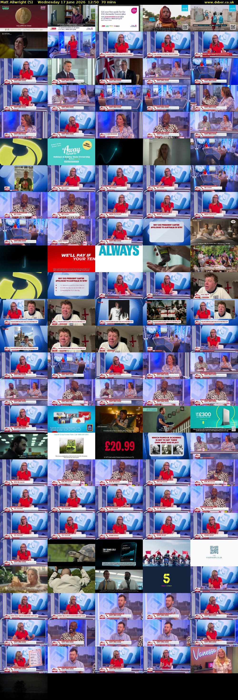 Matt Allwright (5) Wednesday 17 June 2026 12:50 - 14:00