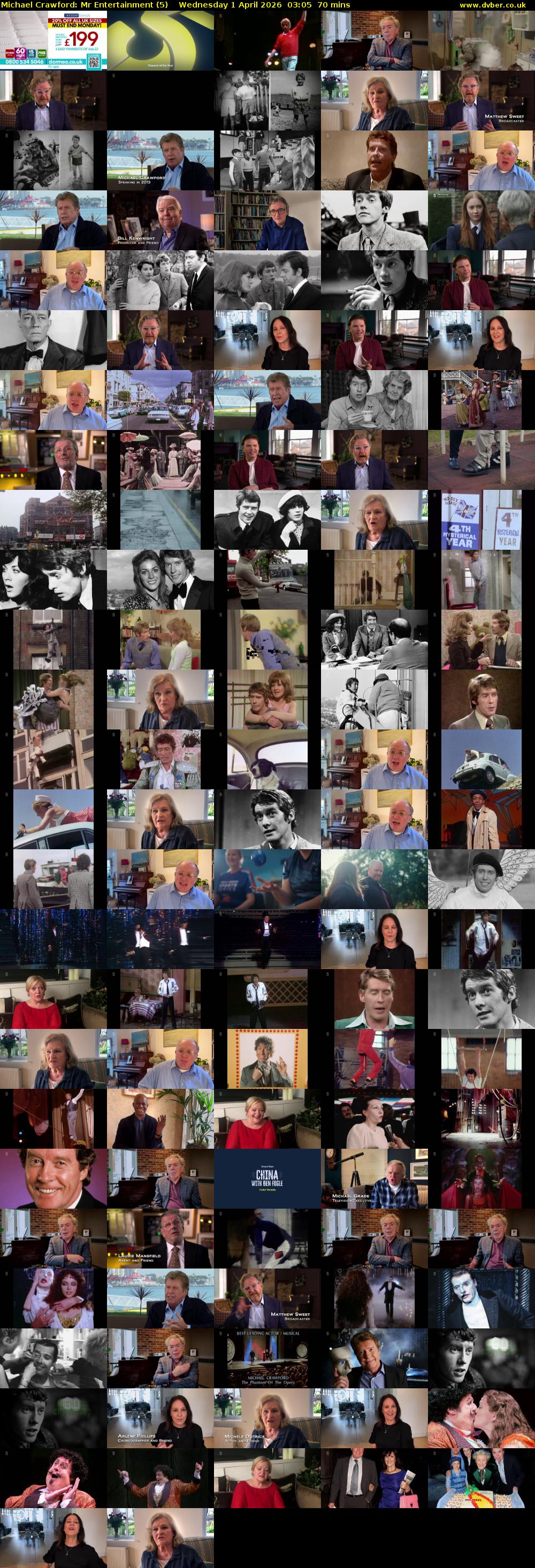 Michael Crawford: Mr Entertainment (5) Wednesday 1 April 2026 03:05 - 04:15