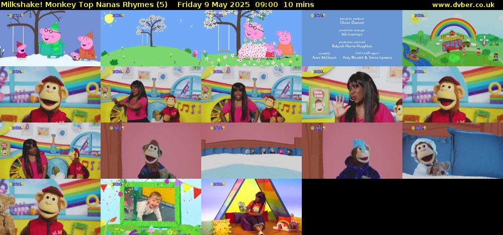 Milkshake! Monkey Top Nanas Rhymes (5) Friday 9 May 2025 09:00 - 09:10