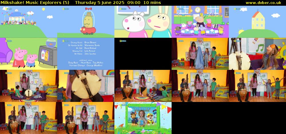 Milkshake! Music Explorers (5) Thursday 5 June 2025 09:00 - 09:10