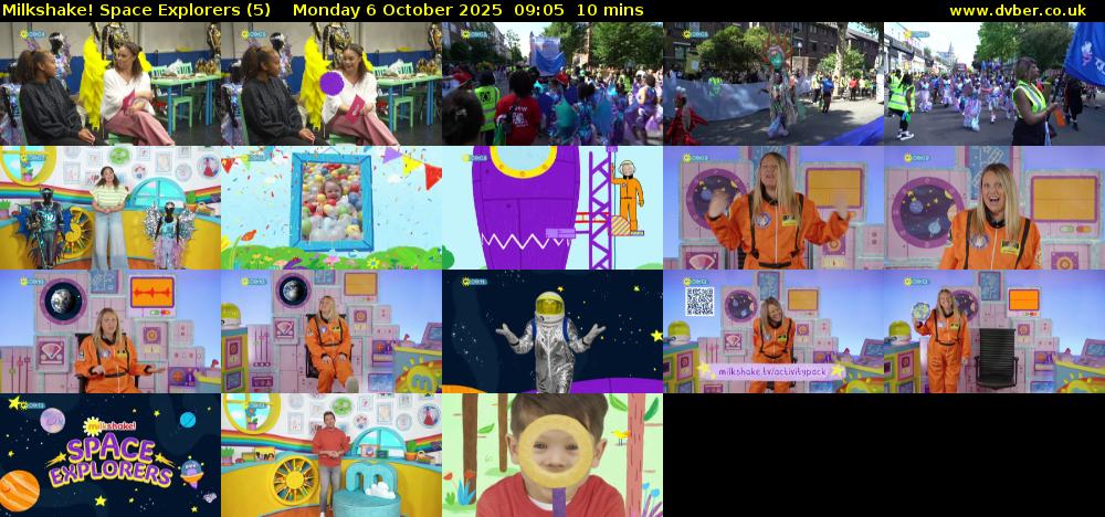 Milkshake! Space Explorers (5) Monday 6 October 2025 09:05 - 09:15