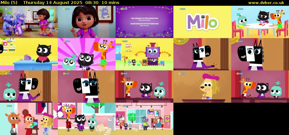 Milo (5) Thursday 14 August 2025 08:30 - 08:40