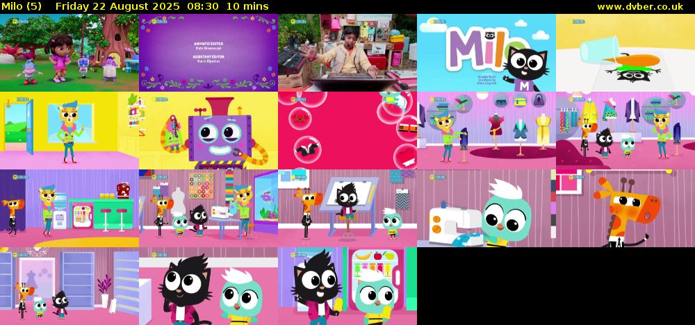 Milo (5) Friday 22 August 2025 08:30 - 08:40