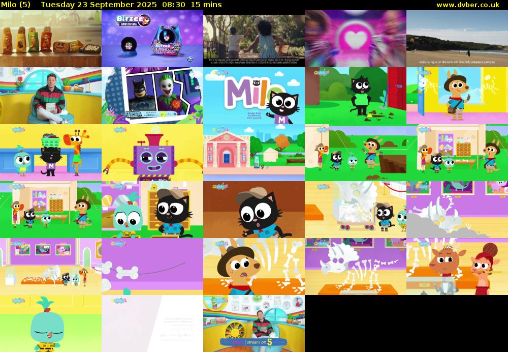 Milo (5) Tuesday 23 September 2025 08:30 - 08:45