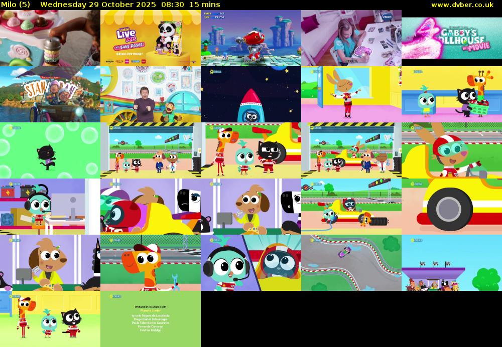 Milo (5) Wednesday 29 October 2025 08:30 - 08:45