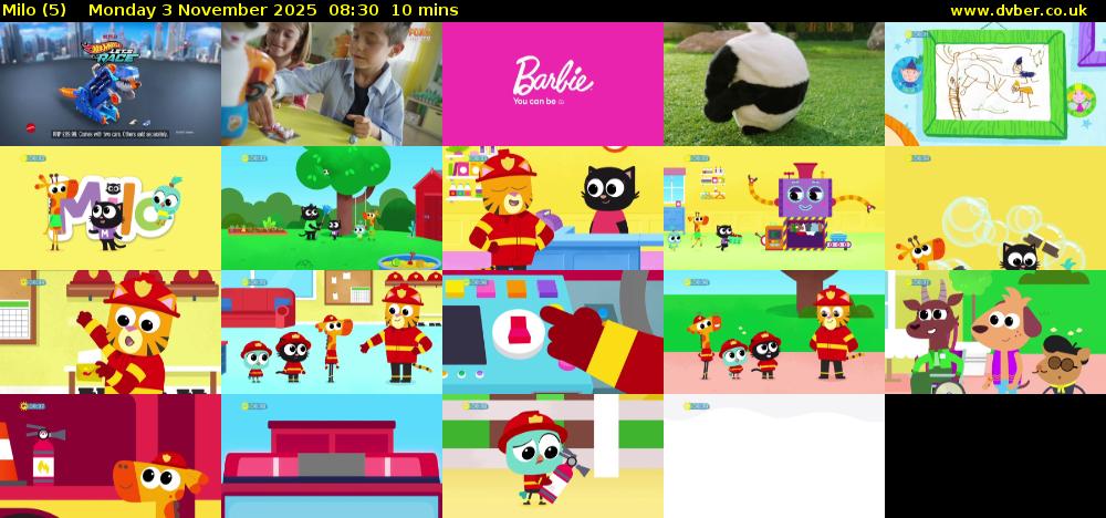 Milo (5) Monday 3 November 2025 08:30 - 08:40