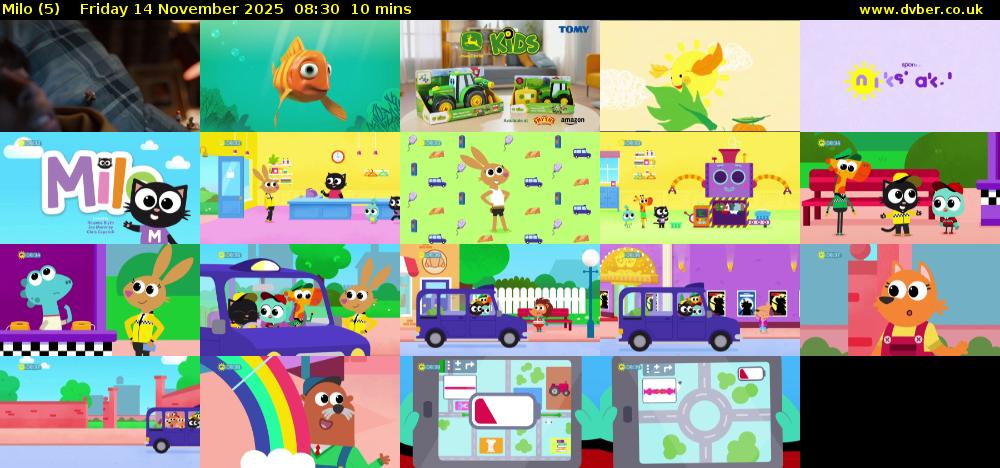 Milo (5) Friday 14 November 2025 08:30 - 08:40