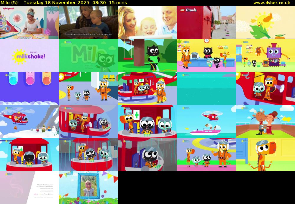 Milo (5) Tuesday 18 November 2025 08:30 - 08:45