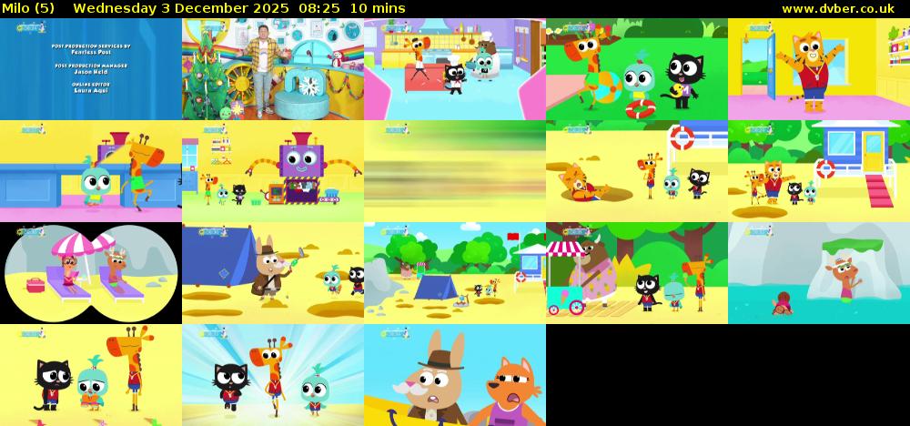 Milo (5) Wednesday 3 December 2025 08:25 - 08:35