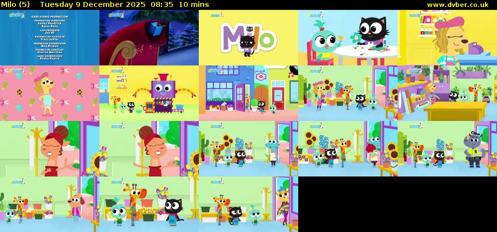 Milo (5) Tuesday 9 December 2025 08:35 - 08:45