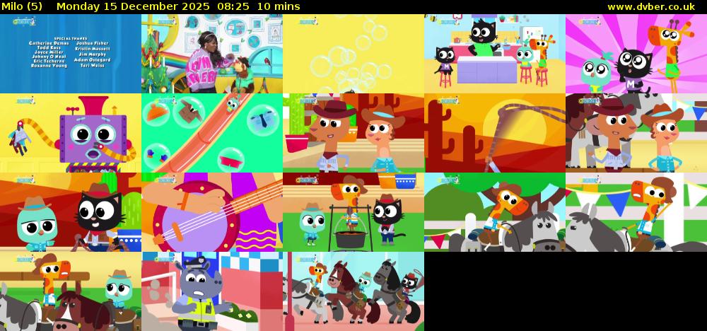 Milo (5) Monday 15 December 2025 08:25 - 08:35