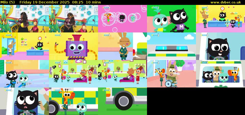 Milo (5) Friday 19 December 2025 08:25 - 08:35