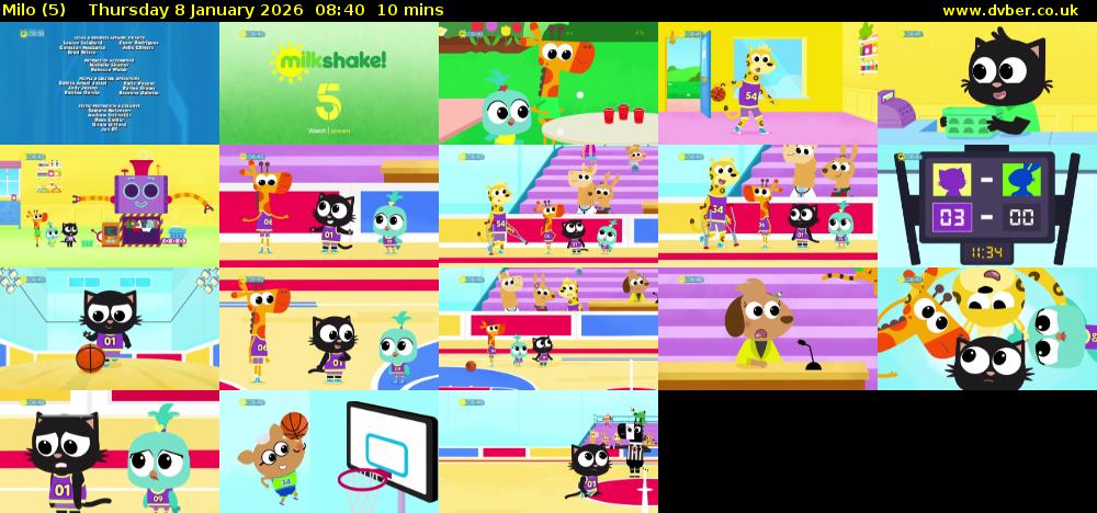 Milo (5) Thursday 8 January 2026 08:40 - 08:50