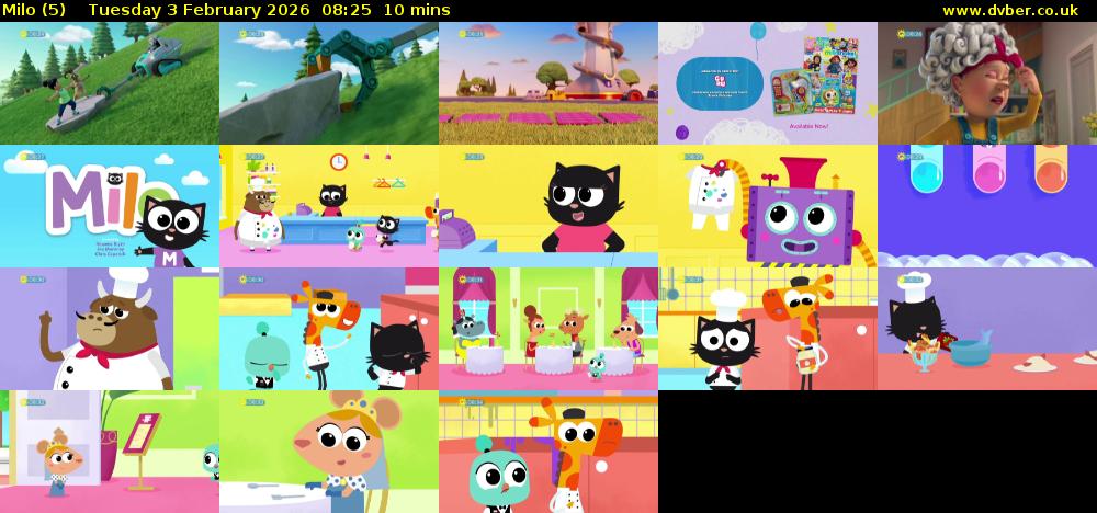 Milo (5) Tuesday 3 February 2026 08:25 - 08:35