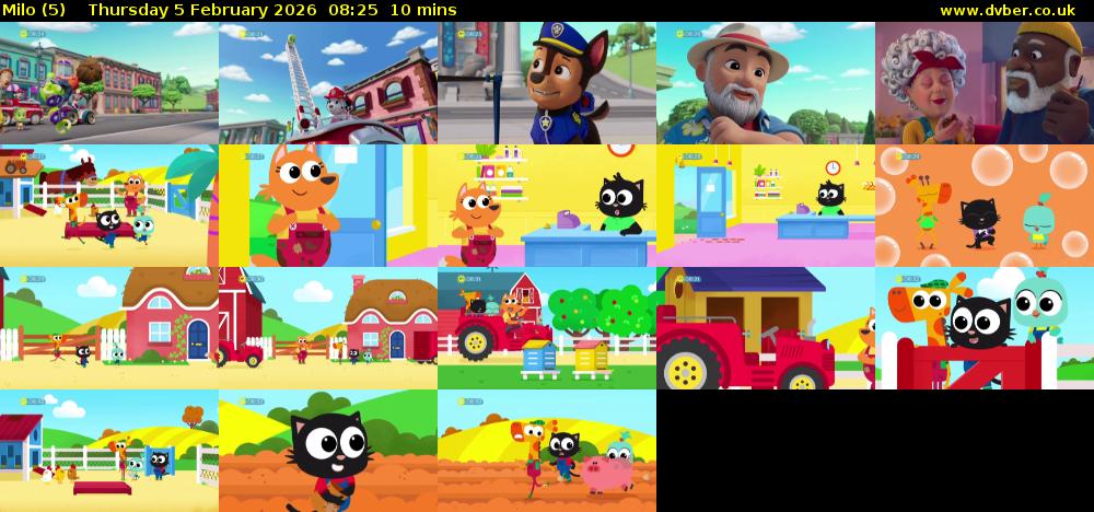 Milo (5) Thursday 5 February 2026 08:25 - 08:35