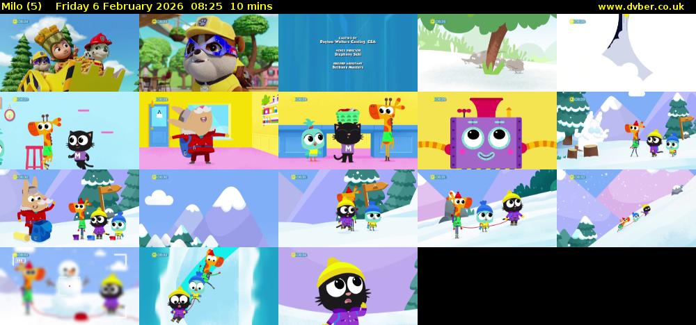 Milo (5) Friday 6 February 2026 08:25 - 08:35