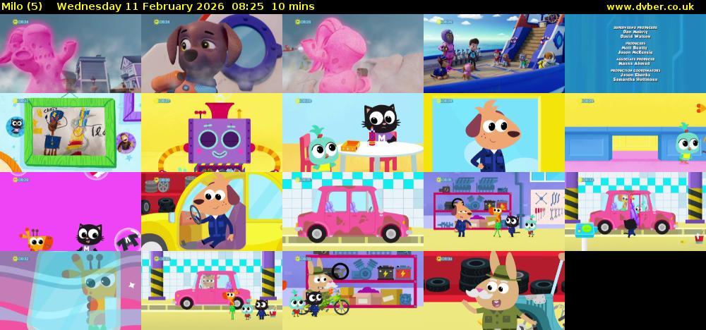 Milo (5) Wednesday 11 February 2026 08:25 - 08:35