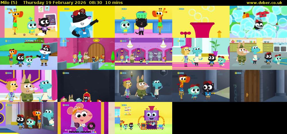 Milo (5) Thursday 19 February 2026 08:30 - 08:40