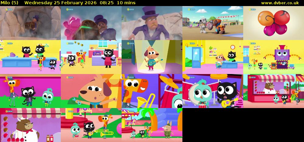 Milo (5) Wednesday 25 February 2026 08:25 - 08:35