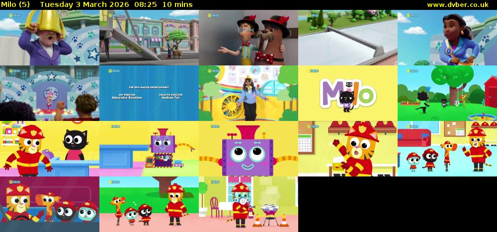 Milo (5) Tuesday 3 March 2026 08:25 - 08:35