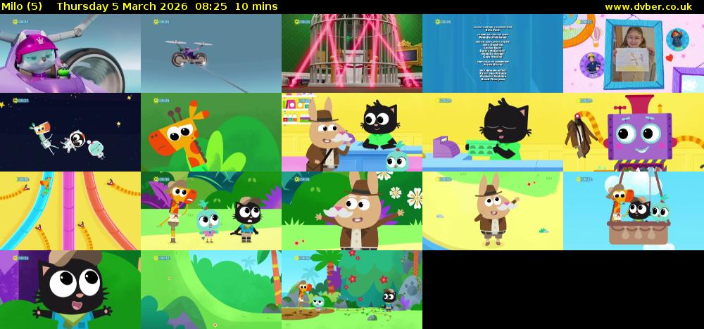 Milo (5) Thursday 5 March 2026 08:25 - 08:35