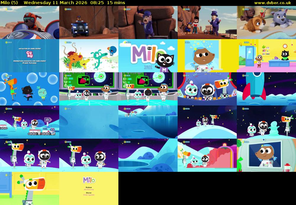 Milo (5) Wednesday 11 March 2026 08:25 - 08:40