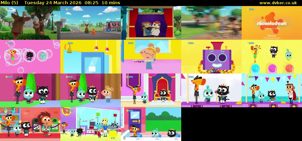 Milo (5) Tuesday 24 March 2026 08:25 - 08:35