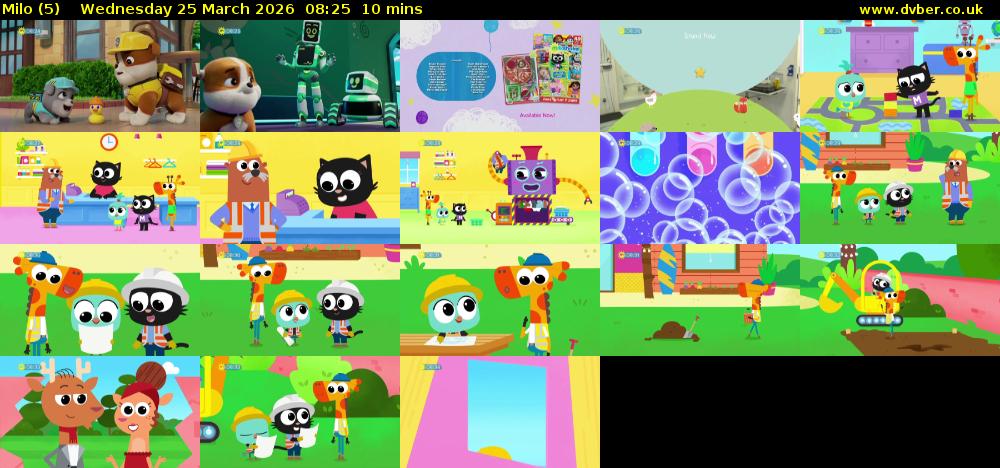 Milo (5) Wednesday 25 March 2026 08:25 - 08:35