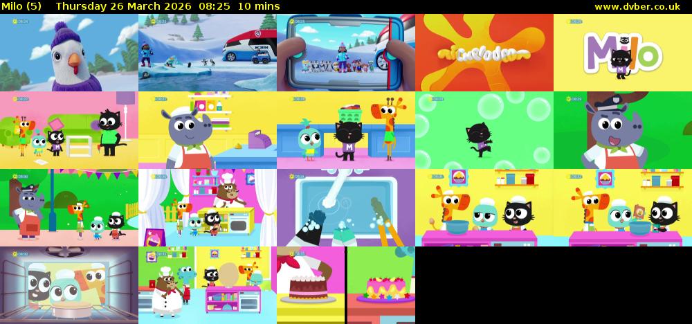 Milo (5) Thursday 26 March 2026 08:25 - 08:35