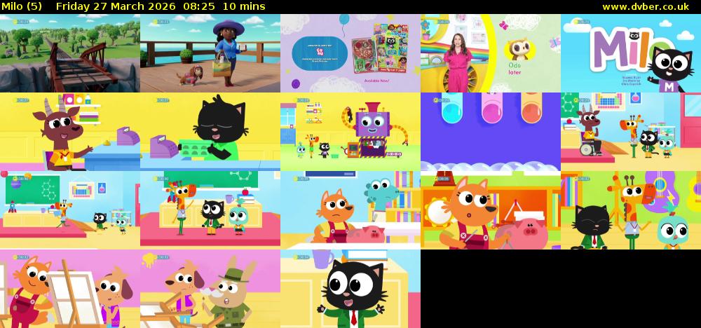 Milo (5) Friday 27 March 2026 08:25 - 08:35