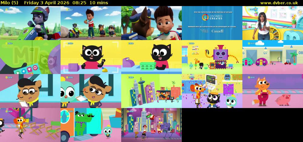 Milo (5) Friday 3 April 2026 08:25 - 08:35