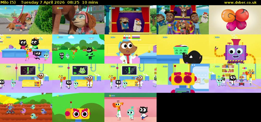 Milo (5) Tuesday 7 April 2026 08:25 - 08:35