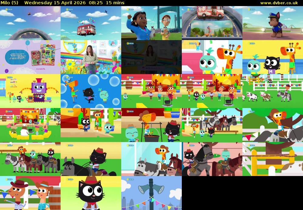 Milo (5) Wednesday 15 April 2026 08:25 - 08:40