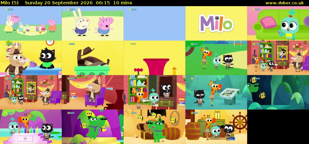 Milo (5) Sunday 20 September 2026 06:15 - 06:25