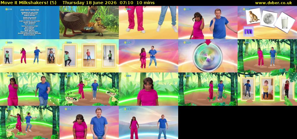 Move It Milkshakers! (5) Thursday 18 June 2026 07:10 - 07:20