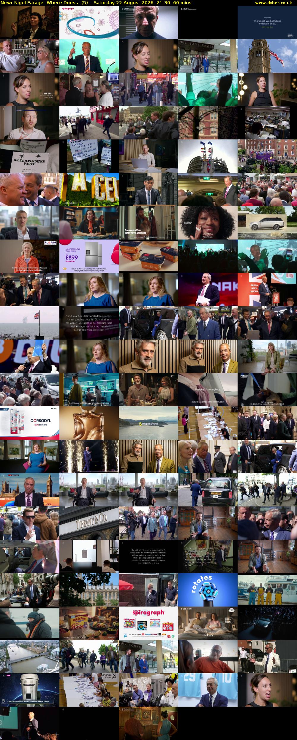 Nigel Farage: Where Does... (5) Saturday 22 August 2026 21:30 - 22:30