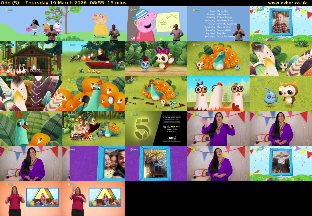 Odo (5) Thursday 19 March 2026 08:55 - 09:10