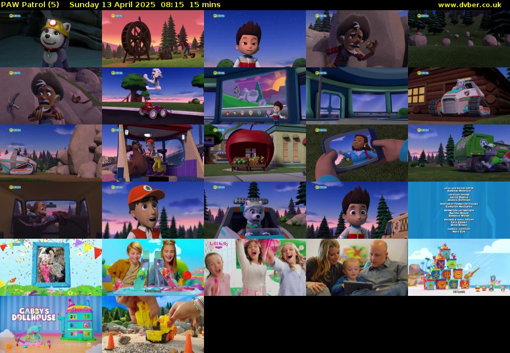 PAW Patrol (5) Sunday 13 April 2025 08:15 - 08:30