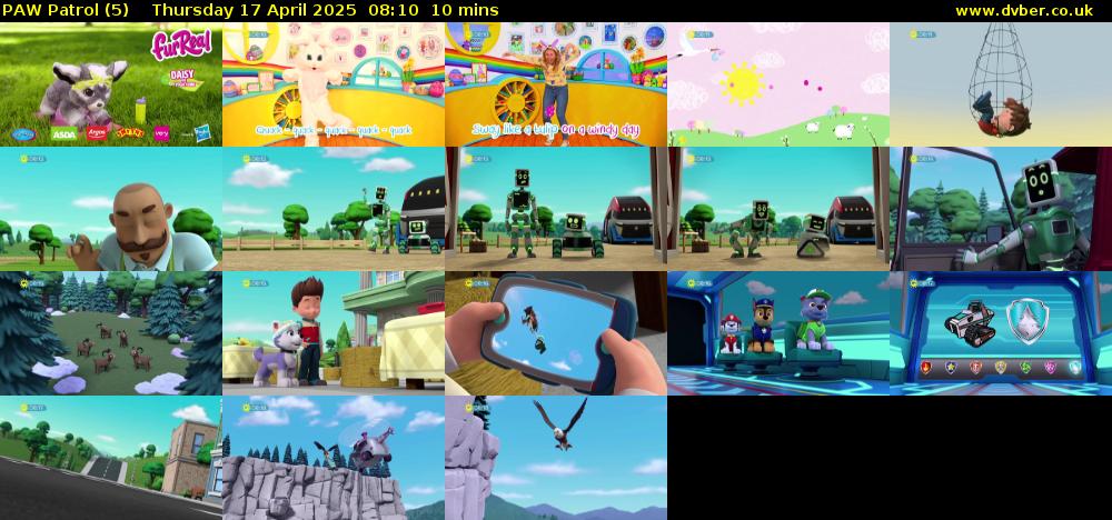 PAW Patrol (5) Thursday 17 April 2025 08:10 - 08:20