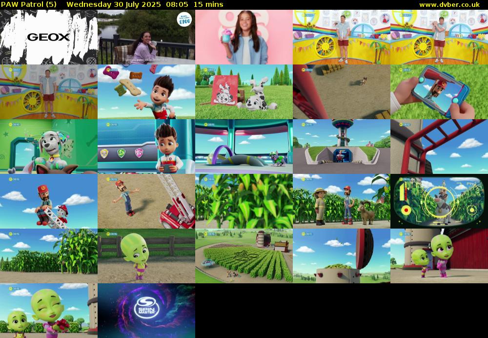 PAW Patrol (5) Wednesday 30 July 2025 08:05 - 08:20