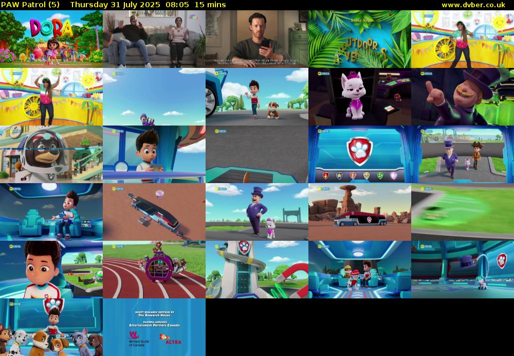 PAW Patrol (5) Thursday 31 July 2025 08:05 - 08:20