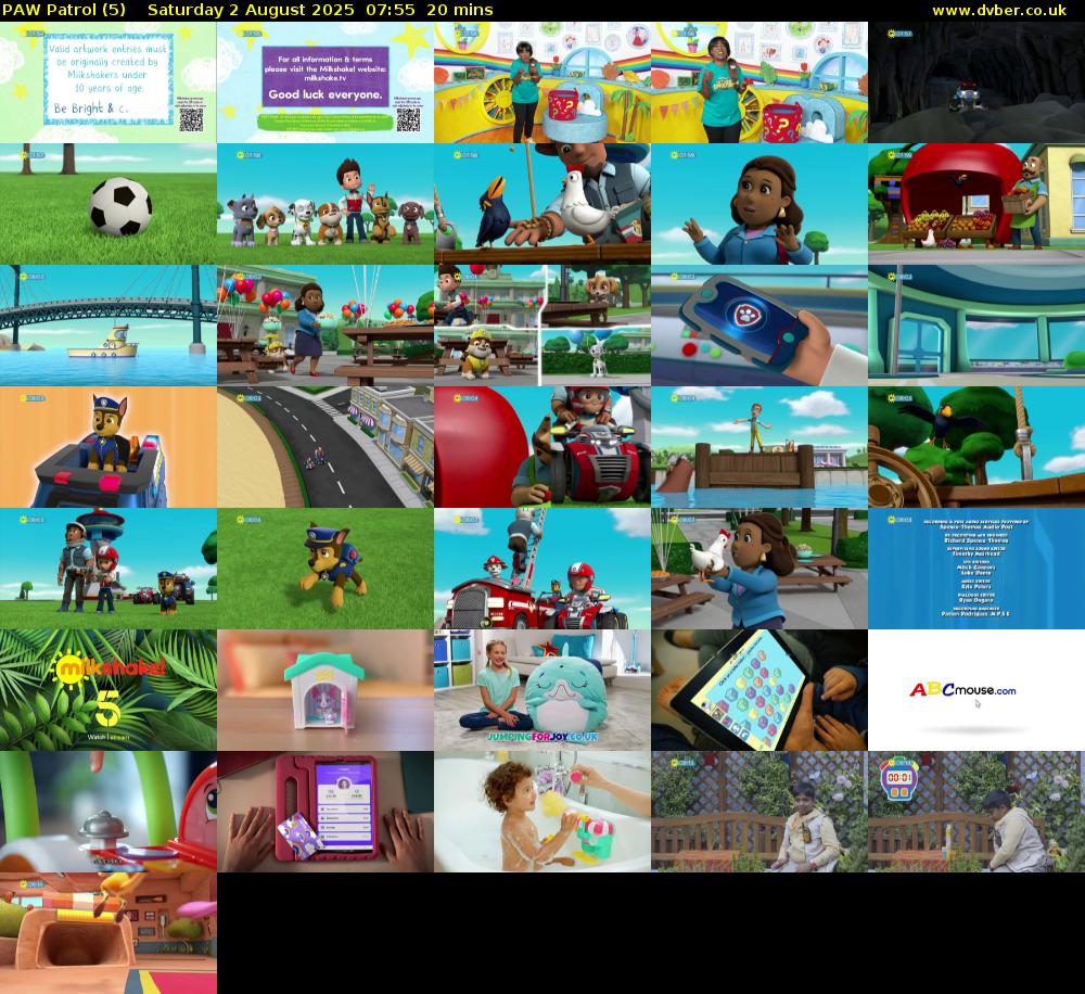 PAW Patrol (5) Saturday 2 August 2025 07:55 - 08:15