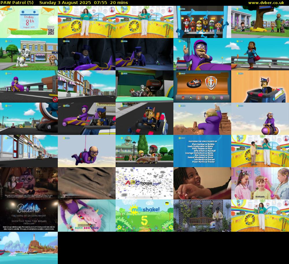 PAW Patrol (5) Sunday 3 August 2025 07:55 - 08:15