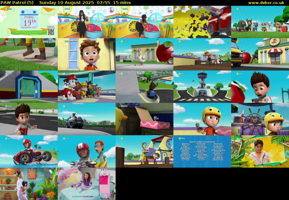 PAW Patrol (5) Sunday 10 August 2025 07:55 - 08:10