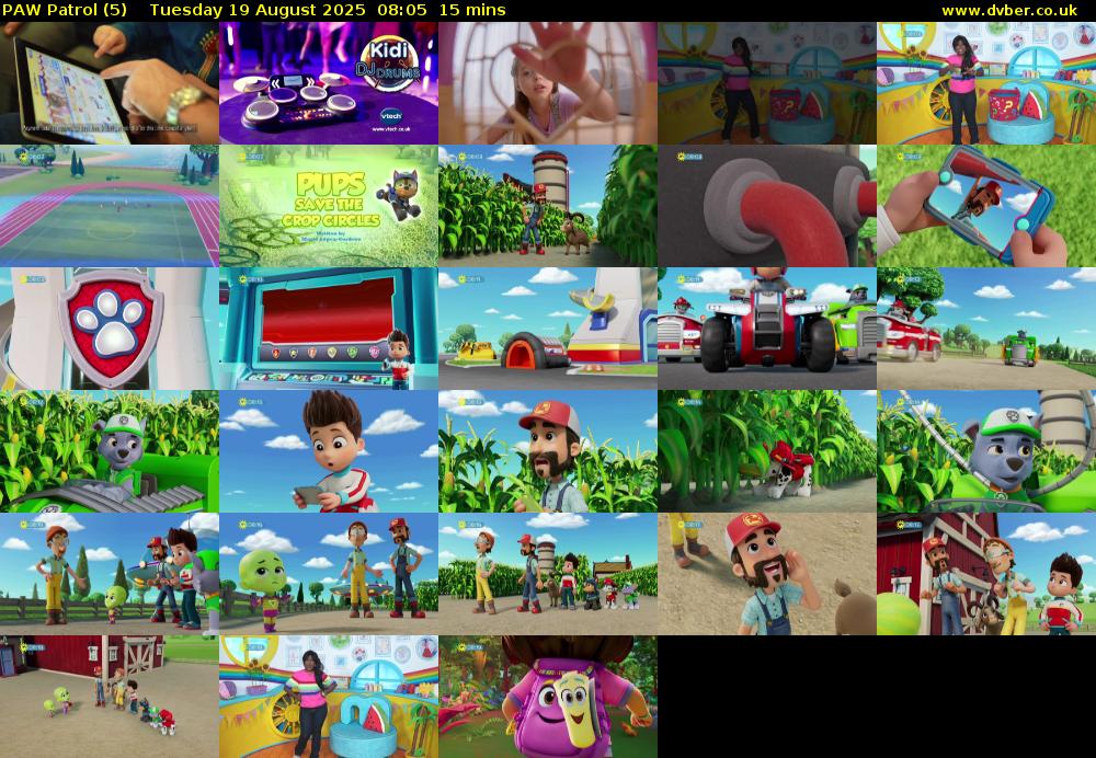 PAW Patrol (5) Tuesday 19 August 2025 08:05 - 08:20