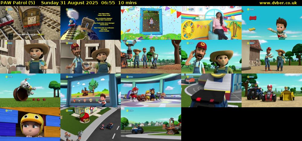 PAW Patrol (5) Sunday 31 August 2025 06:55 - 07:05