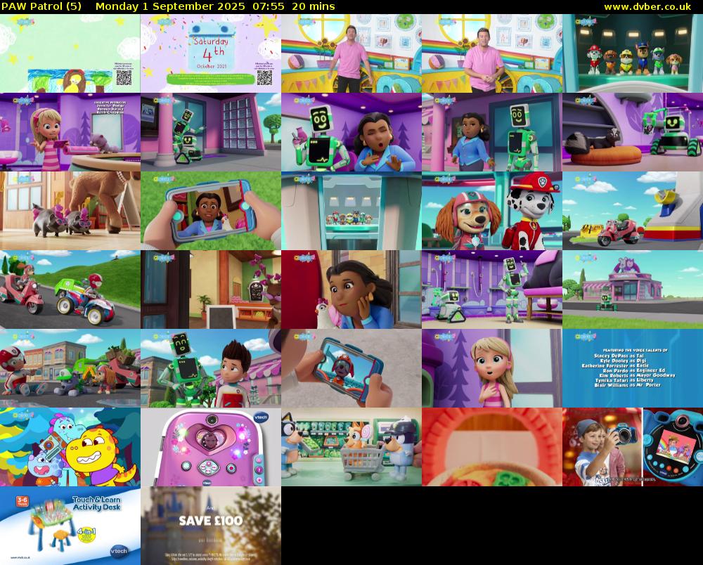 PAW Patrol (5) Monday 1 September 2025 07:55 - 08:15